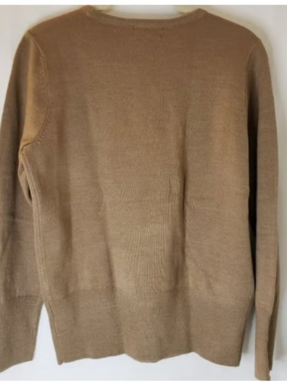 JM Collection Brown Sweater Petite Large Lightweight Knit Crewneck Top